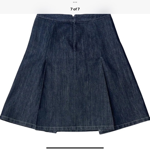 Ann Taylor Denim Pleated A-Line Skirt - Picture 6 of 6